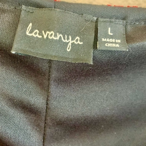 Tunic Top Large La Vanya Embroidered Lace Red Black Beaded Embellishments Classy - Picture 11 of 16